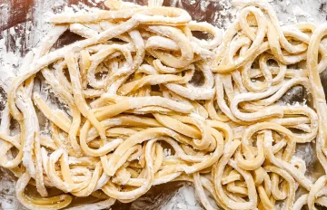 Receta de fideos caseros con solo 4 ingredientes