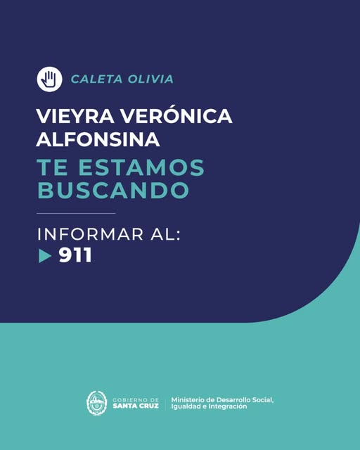 Intensa búsqueda de una joven en Caleta Olivia Intensa búsqueda de una joven en Caleta Olivia