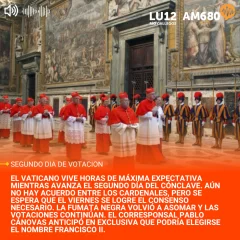 Segundo día de cónclave: fumata negra y tensión en el Vaticano