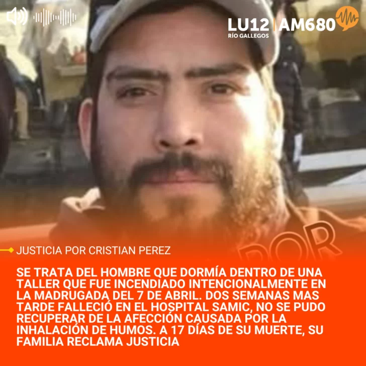 La familia de Cristian Pérez reclama justicia a semanas del trágico incendio en El Calafate