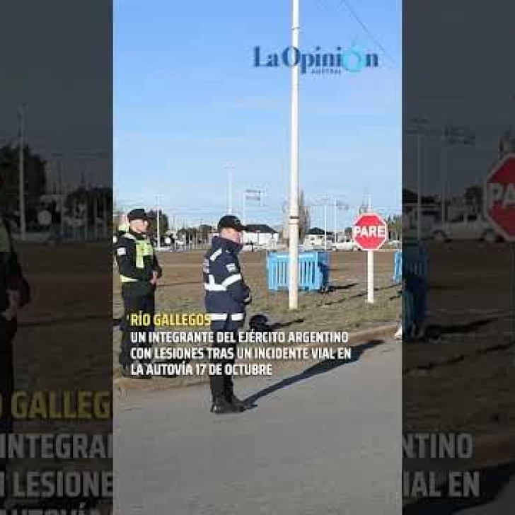 Accidente en Río Gallegos: integrante del Ejército resultó lesionado