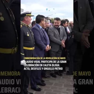 Actos por el 25 de Mayo: Claudio Vidal presente en el izamiento de la bandera en Caleta Olivia