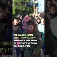 Alumnos de la Primaria N° 78 de Río Gallegos homenajearon a José Honorio Ortega con una mini maratón
