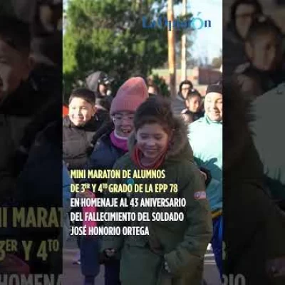 Alumnos de la Primaria N° 78 de Río Gallegos homenajearon a José Honorio Ortega con una mini maratón