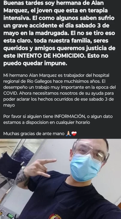 La familia de Alan Márquez dijo que el camillero “no se tiró solo” y pide colaboración a la comunidad La familia de Alan Márquez dijo que el camillero “no se tiró solo” y pide colaboración a la comunidad
