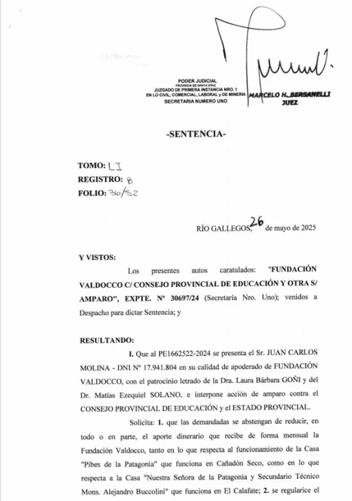  La sentencia de Bersanelli.