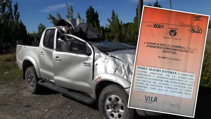 El estado en el que quedó la camioneta y el frente del expediente. (FOTO: LA OPINIÓN AUSTRAL) El estado en el que quedó la camioneta y el frente del expediente. (FOTO: LA OPINIÓN AUSTRAL)