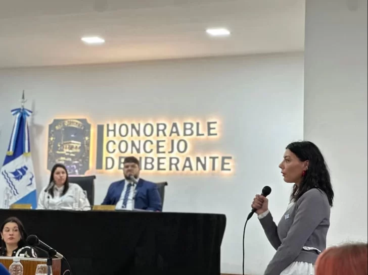 La secretaria de Gobierno Sara Delgado exponiendo ante los concejales. La secretaria de Gobierno Sara Delgado exponiendo ante los concejales.