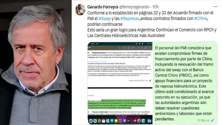 El tuit de Gerardo Ferreyra, exdirectivo de Electroingeniería (hoy Eling). El tuit de Gerardo Ferreyra, exdirectivo de Electroingeniería (hoy Eling).