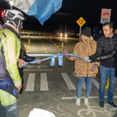 Pablo Grasso inauguró la primera bicisenda de Río Gallegos