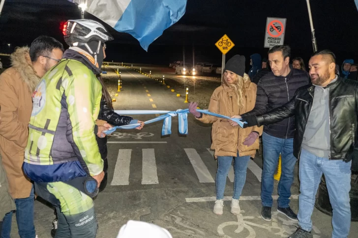 Pablo Grasso inauguró la primera bicisenda de Río Gallegos