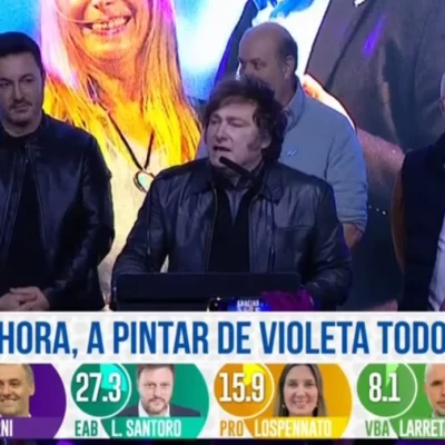 Milei festejó el triunfo de Adorni en las elecciones porteñas: “Se pintó de violeta el bastión amarillo”