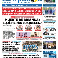Tapa del Diario La Opinión Austral edición impresa del miércoles 7 de mayo de 2025, Río Gallegos, Santa Cruz, Argentina