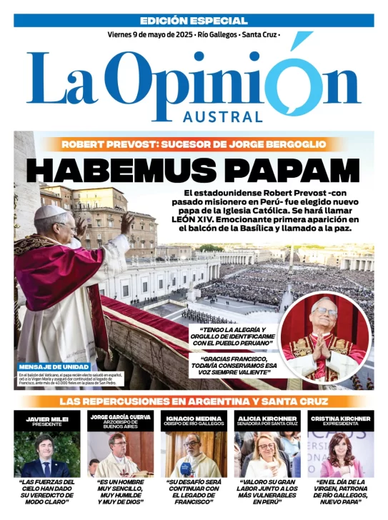 Tapa Especial de La Opinión Austral: Habemus papam