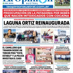 Tapa del Diario La Opinión Austral edición impresa del lunes 5 de mayo de 2025, Río Gallegos, Santa Cruz, Argentina