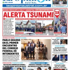 Tapa del Diario La Opinión Austral edición impresa del sábado 3 de mayo de 2025, Río Gallegos, Santa Cruz, Argentina