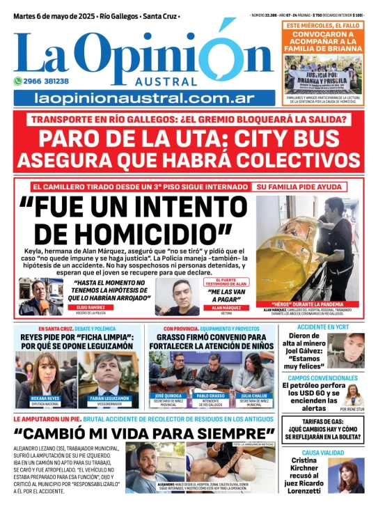 Rige el paro de colectivos en todo el país: el servicio funciona con normalidad en Río Gallegos Rige el paro de colectivos en todo el país: el servicio funciona con normalidad en Río Gallegos