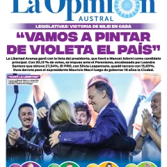 Tapa Especial de La Opinión Austral: “Vamos a pintar de violeta el país”