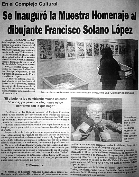 El día que &#8220;El Eternauta&#8221; estuvo en Río Gallegos