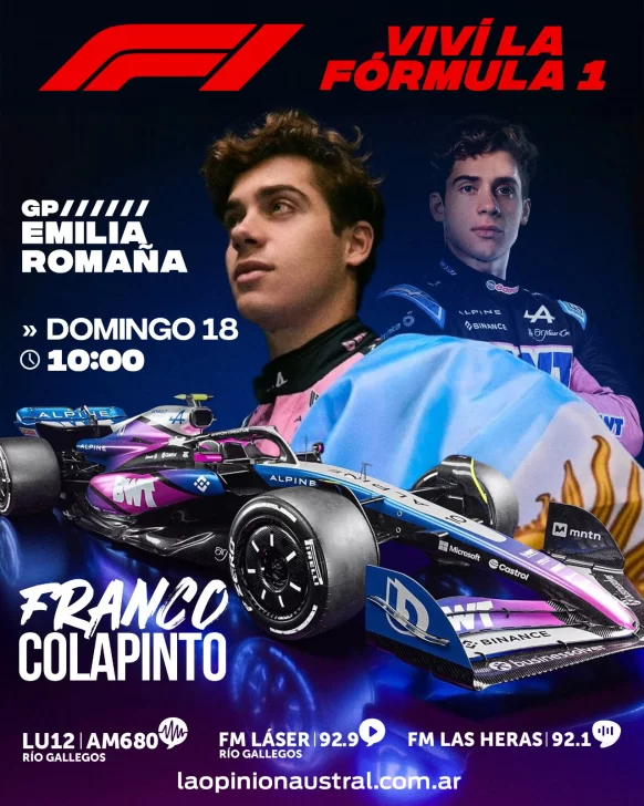Franco Colapinto largará desde el puesto 16 el Gran Premio de Imola de la Fórmula 1