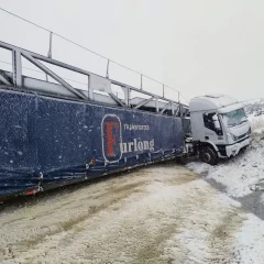 Dos camiones despistaron en el interior de Santa Cruz en cuestión de horas por presencia de la nieve