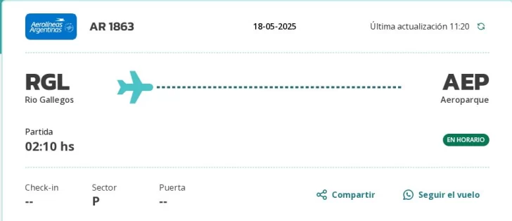 Cancelaron los vuelos de Río Gallegos a Buenos Aires por el fuerte temporal