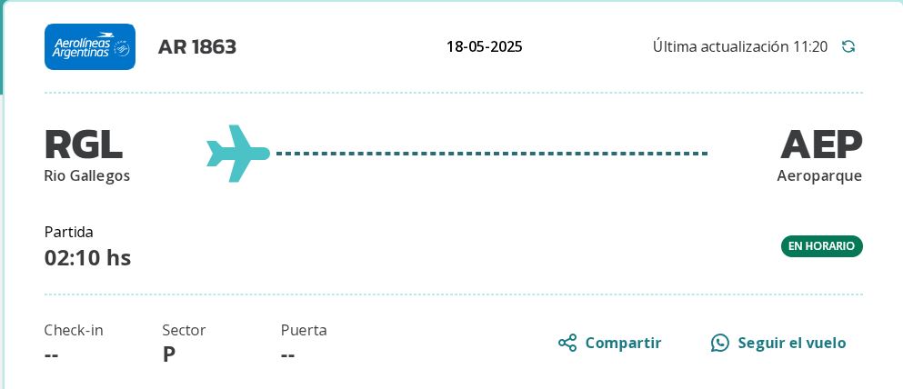 Cancelaron los vuelos de Río Gallegos a Buenos Aires por el fuerte temporal