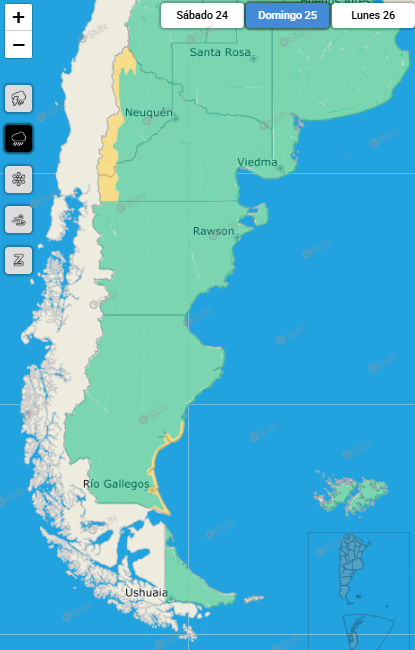 Revolución de Mayo con alerta meteorológica: pronostican lluvia y nieve en el sur de Santa Cruz