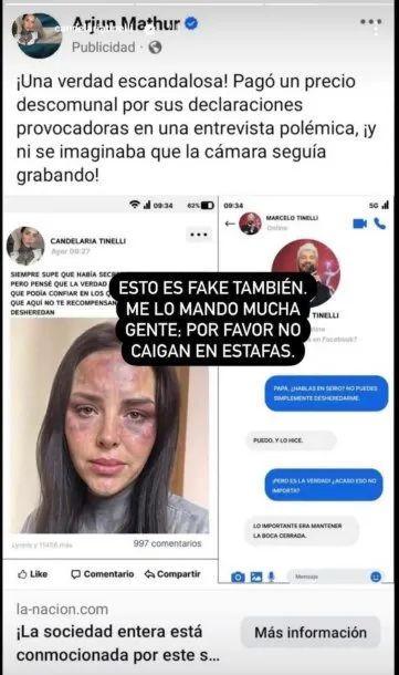 Candelaria Tinelli denunció una estafa virtual que involucra a su familia: “No caigan” Candelaria Tinelli denunció una estafa virtual que involucra a su familia: “No caigan”