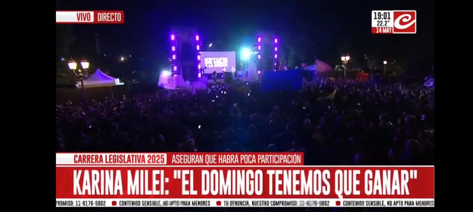 Javier Milei acompañó a Manuel Adorni en el cierre de campaña: habló de &#8220;los amarillos fracasados&#8221; y &#8220;el cajón del kirchnerismo&#8221;