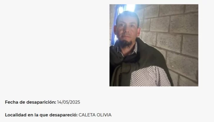 Buscan a un hombre desaparecido hace más de una semana en Caleta Olivia Buscan a un hombre desaparecido hace más de una semana en Caleta Olivia