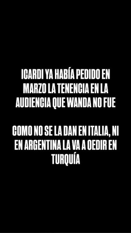 Los detalles sobre la audiencia entre Wanda Nara y Mauro Icardi: &#8220;Venite a vivir a Turquía&#8221;