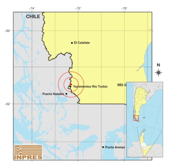 INPRES registró un nuevo sismo en cercanías a Río Turbio INPRES registró un nuevo sismo en cercanías a Río Turbio