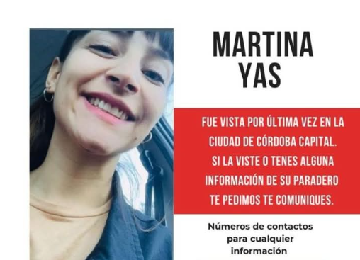 Desesperada búsqueda de Martina Yas, una joven de Río Gallegos desaparecida en Córdoba: “Hace dos días no saben nada de ella”