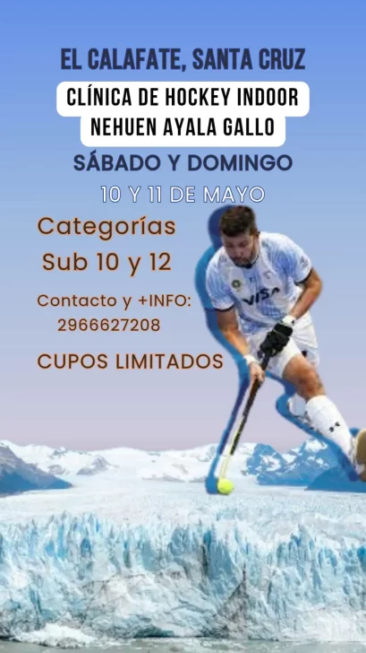 Clínica de Hockey Pista en El Calafate a cargo de Nehuen Ayala, destacado jugador de la selección nacional