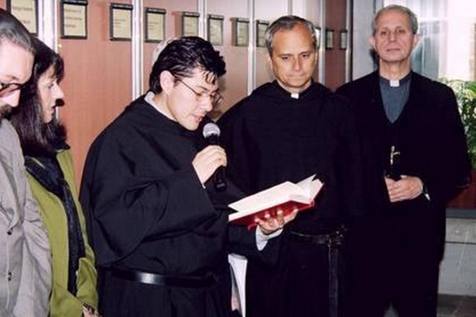  Prevost y Poli en la Biblioteca Agustiniana, en agosto 2004.