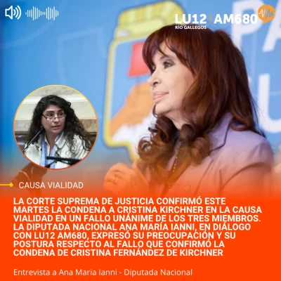 Tras la condena de Cristina, Ana María Ianni destaca la fortaleza del peronismo en tiempos difíciles