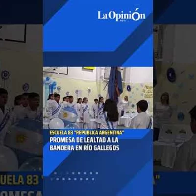 Estudiantes de Río Gallegos realizaron la Promesa a la Bandera
