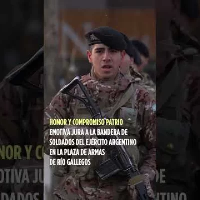 Soldados del Ejercito juraron la Bandera en la Plaza de Armas en Río Gallegos