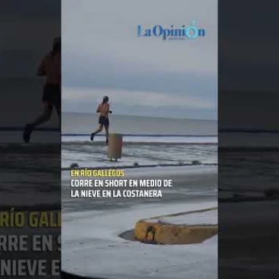 Corrió en short sobre la nieve en Río Gallegos y se volvió viral