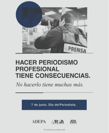  Anticipo del aviso que el sábado 7, día del periodista, y domingo 8 aparecerá en todos los medios del país