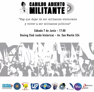 Agrupaciones políticas convocan a un “Cabildo Abierto Militante”