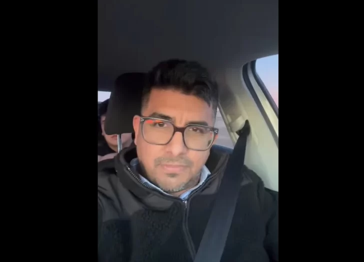  Guzmán hizo el posteo mientras iba camino a Caleta Olivia.