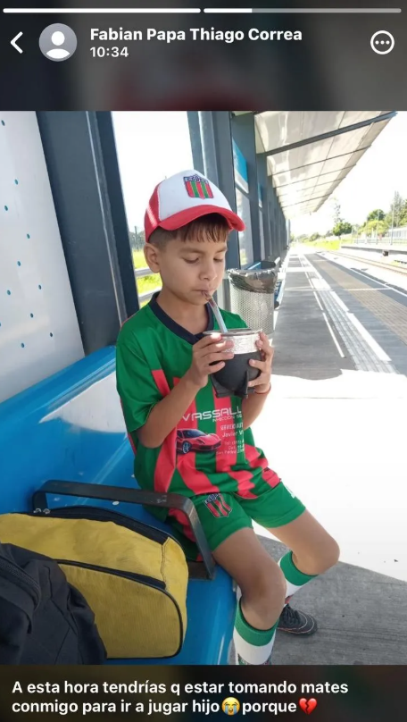  El doloroso estado de Whatsapp del papá de Thiago.