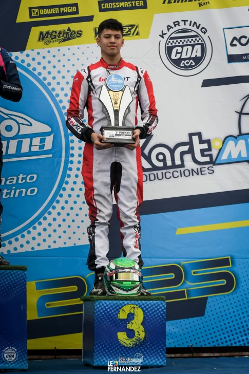 Thiago Díaz sumó un nuevo podio en el Campeonato Argentino de Karting