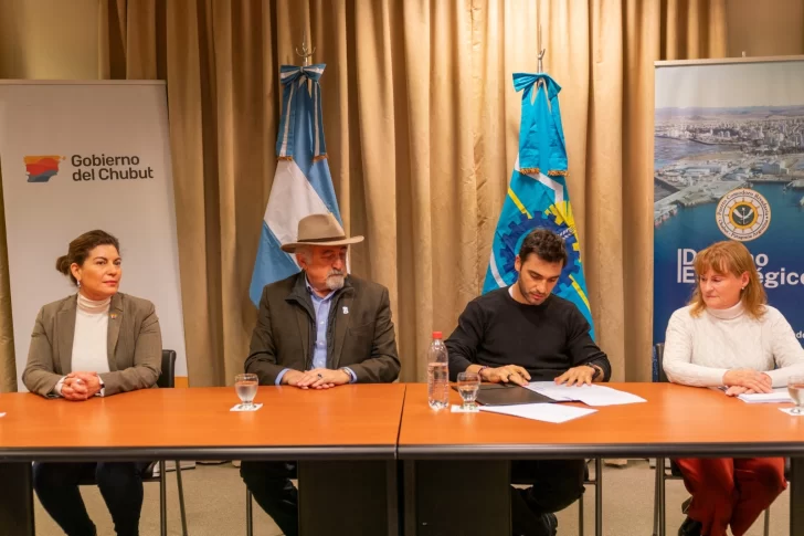 Ana Clara Romero, diputada nacional; Othar Macharashvili, intendente de Comodoro; Ignacio Torres, gobernador de Chubut; y la administradora de Puertos, Digna Hernando. FOTO: GOBIERNO CHUBUT Ana Clara Romero, diputada nacional; Othar Macharashvili, intendente de Comodoro; Ignacio Torres, gobernador de Chubut; y la administradora de Puertos, Digna Hernando. FOTO: GOBIERNO CHUBUT