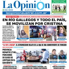 Tapa del Diario La Opinión Austral edición impresa del martes 17 de junio de 2025, Río Gallegos, Santa Cruz, Argentina