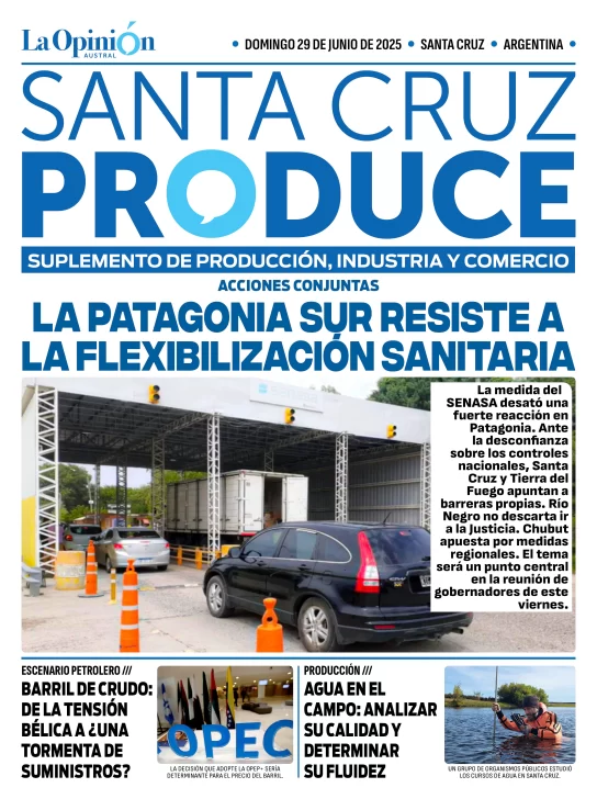 Tapa Suplemento Santa Cruz Produce: La Patagonia sur resiste a la flexibilización sanitaria