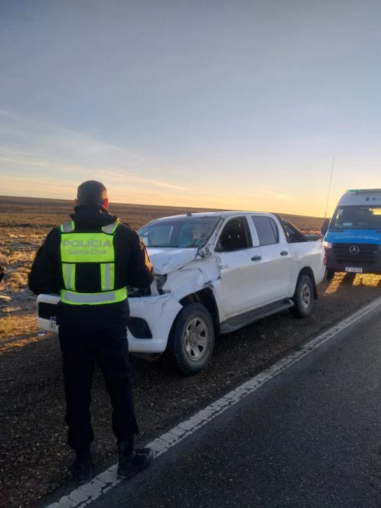 Un hombre de Tierra del Fuego se salvó de milagro tras un vuelco provocado por la escarcha en la calzada