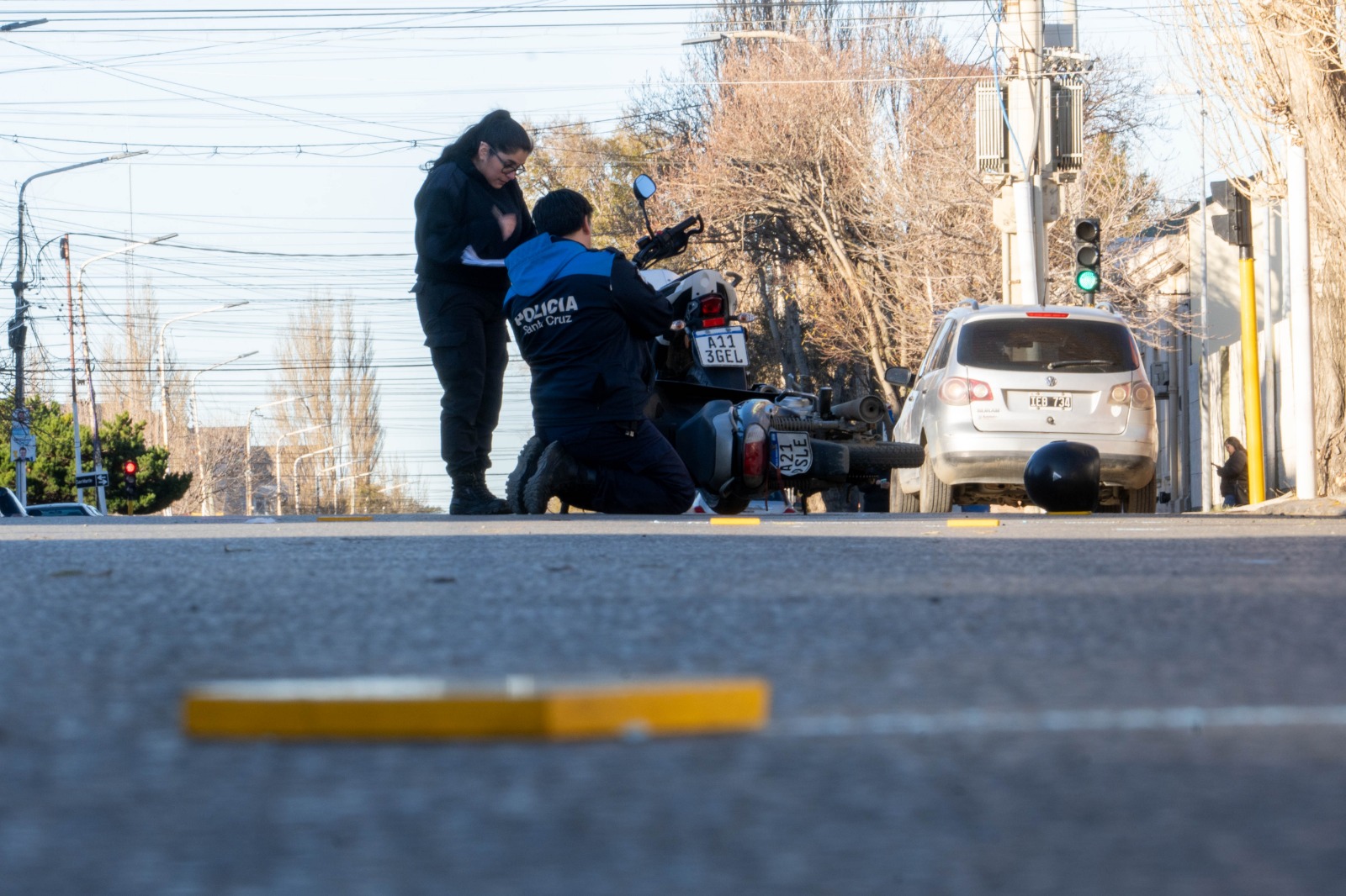  Una prueba descansa sobre la calle Fagnano. (FOTO: LEANDRO FRANCO/LA OPINIÓN AUSTRAL)